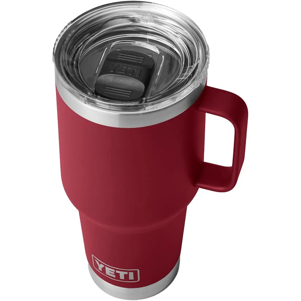 YETI Rambler Vaso de 30 oz de acero inoxidable y tapa Stronghold color rojo oscuro