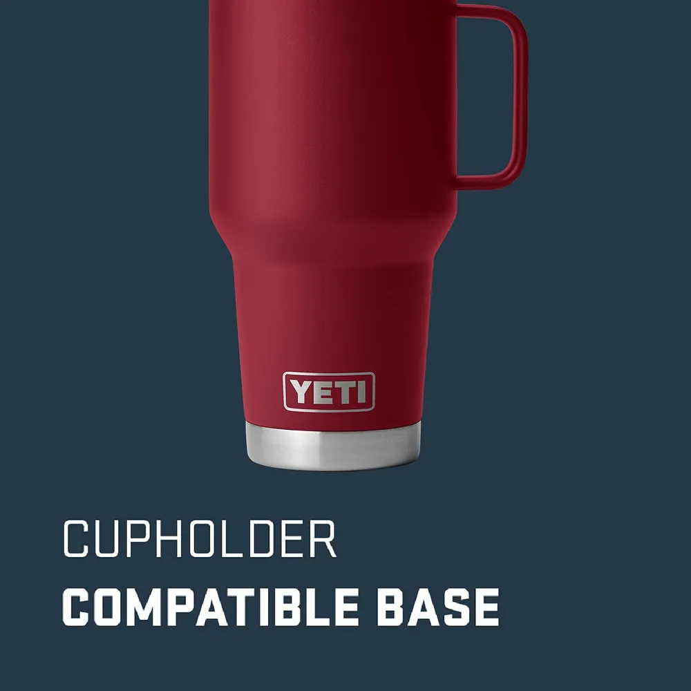 YETI Rambler Vaso de 30 oz de acero inoxidable y tapa Stronghold color rojo oscuro