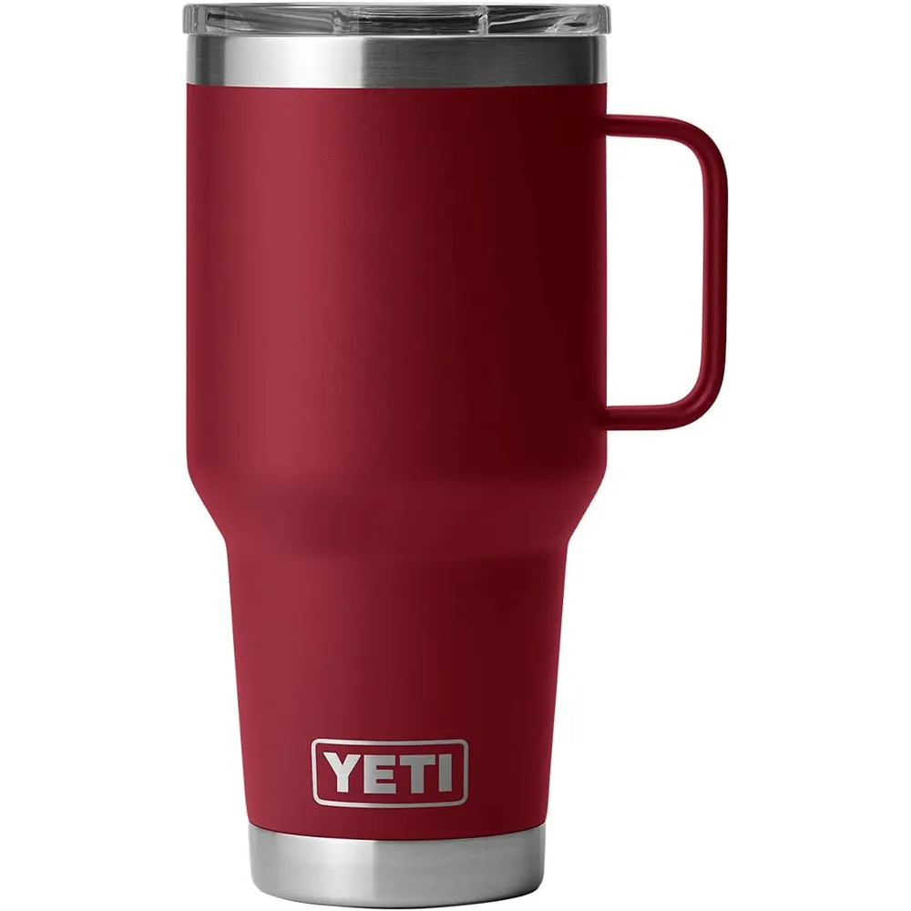 YETI Rambler Vaso de 30 oz de acero inoxidable y tapa Stronghold color rojo oscuro