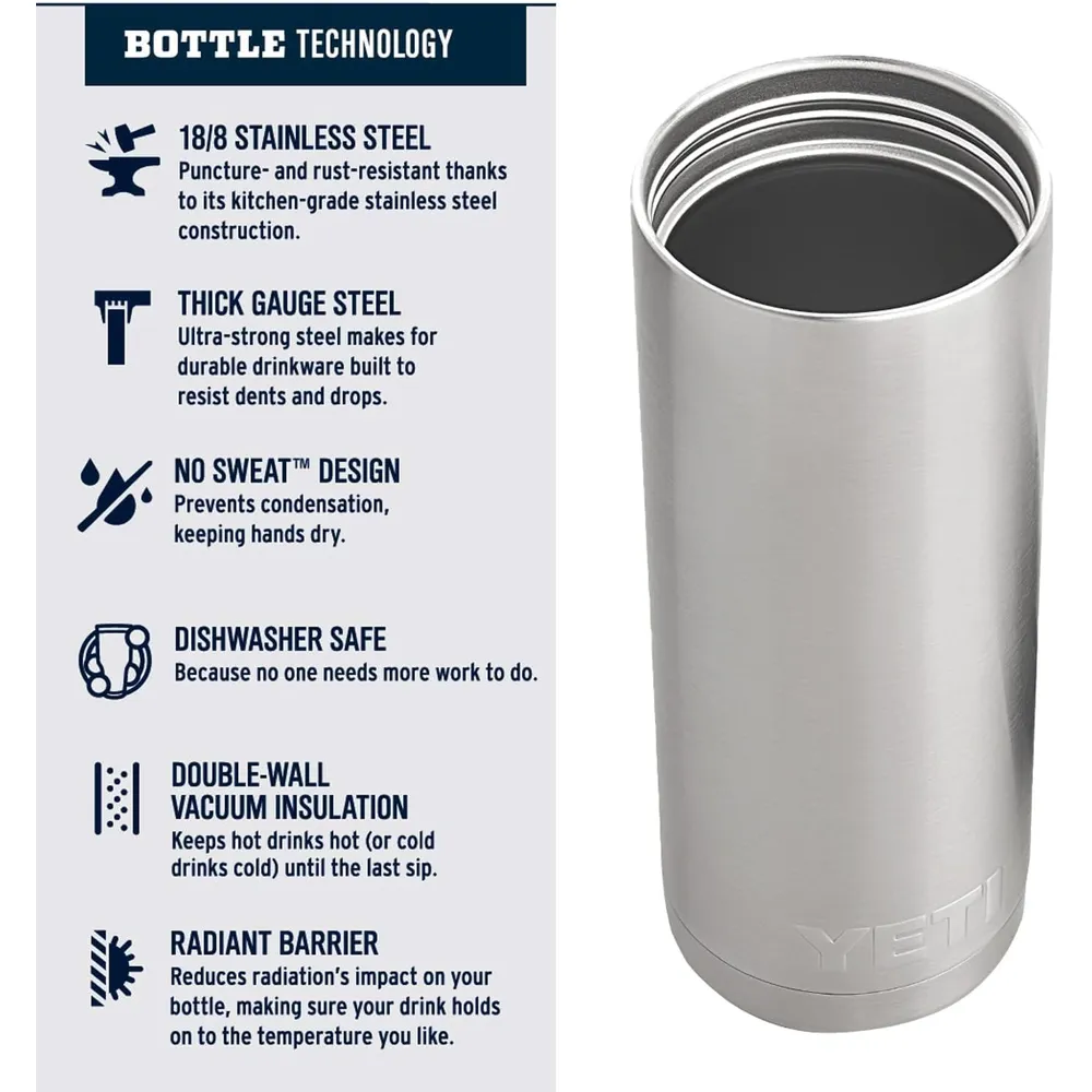 YETI Botella Rambler Térmica con Tapa Hot Shot de 18 oz | Negro