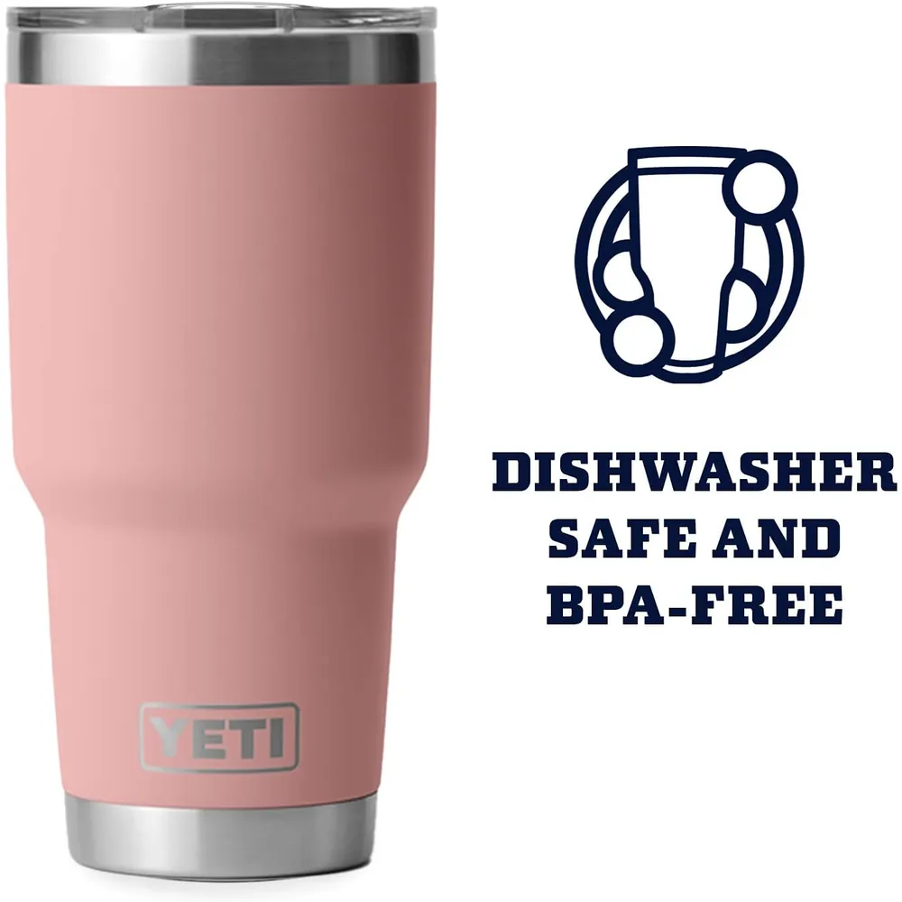 YETI Rambler Vaso de 30 oz de acero inoxidable y tapa MagSlider color rosa
