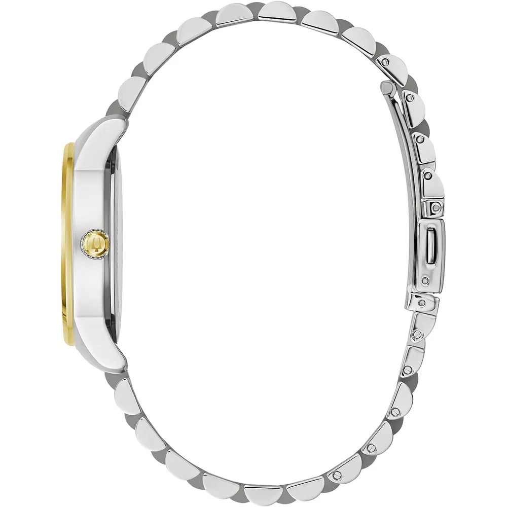 b099knydv5_1_webp.webp Bulova reloj clásico mujer cuarzo diamantes acero 3 agujas calendario fecha | Oro/Plata