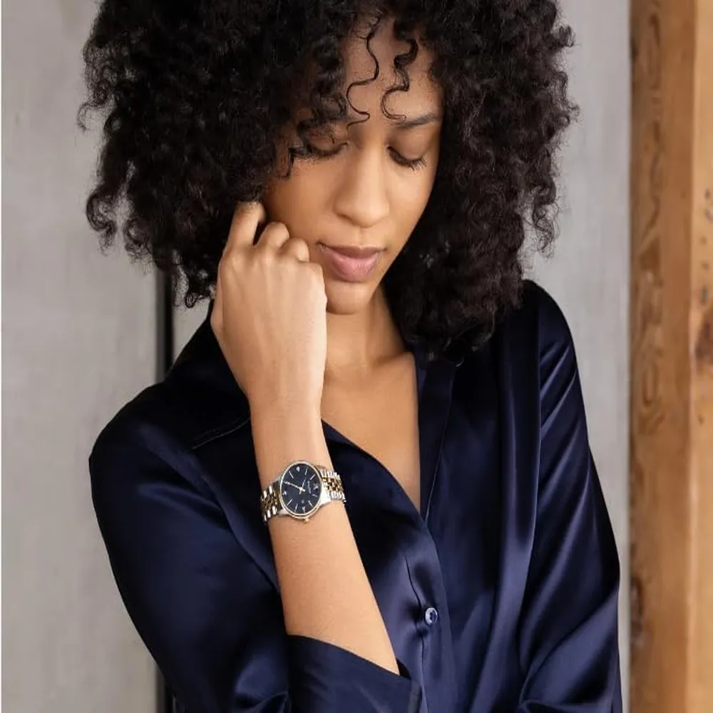 b099knydv5_5_webp.webp Bulova reloj clásico mujer cuarzo diamantes acero 3 agujas calendario fecha | Oro/Plata