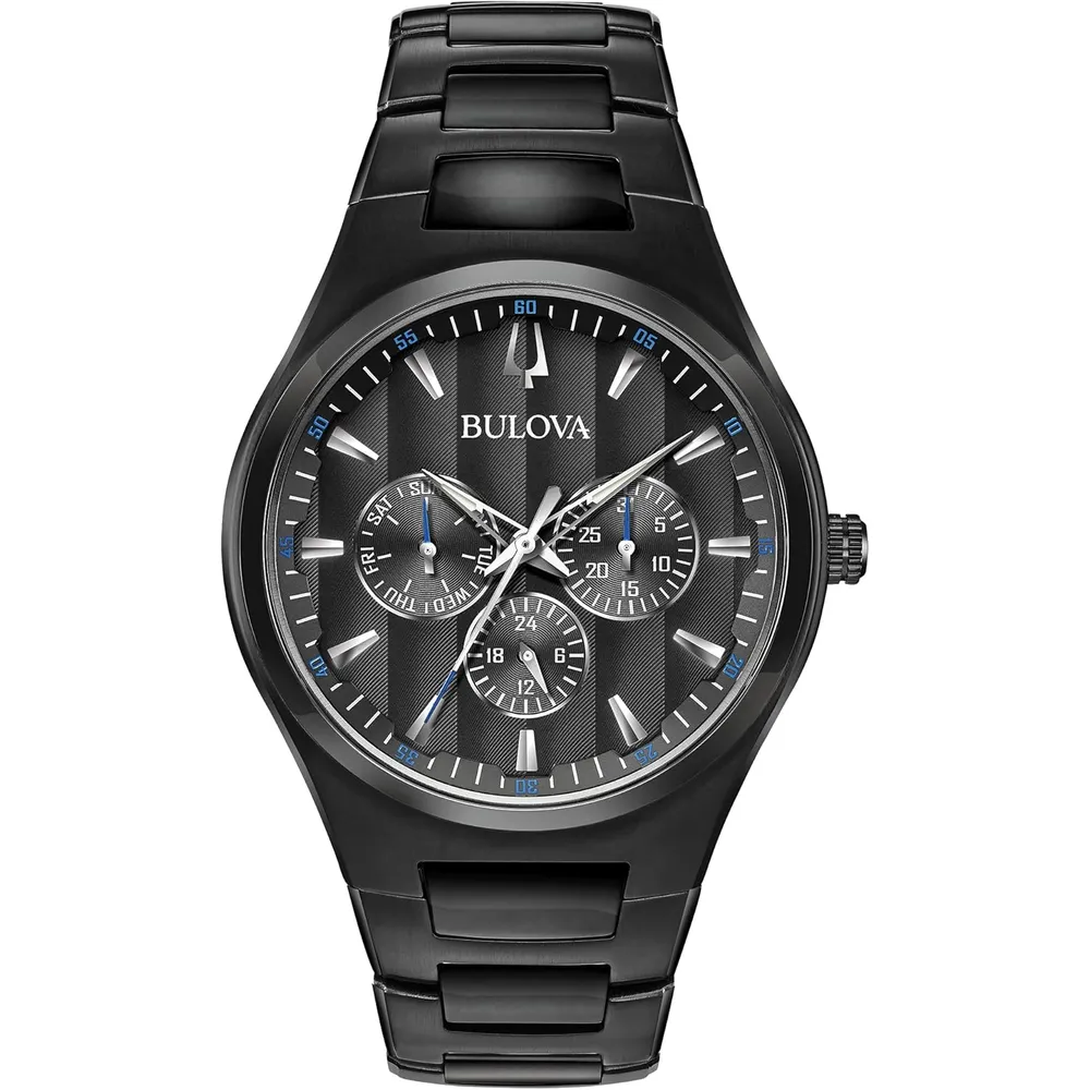 Bulova reloj clásico vestir hombre cuarzo 6 agujas día fecha luminiscente | Negro
