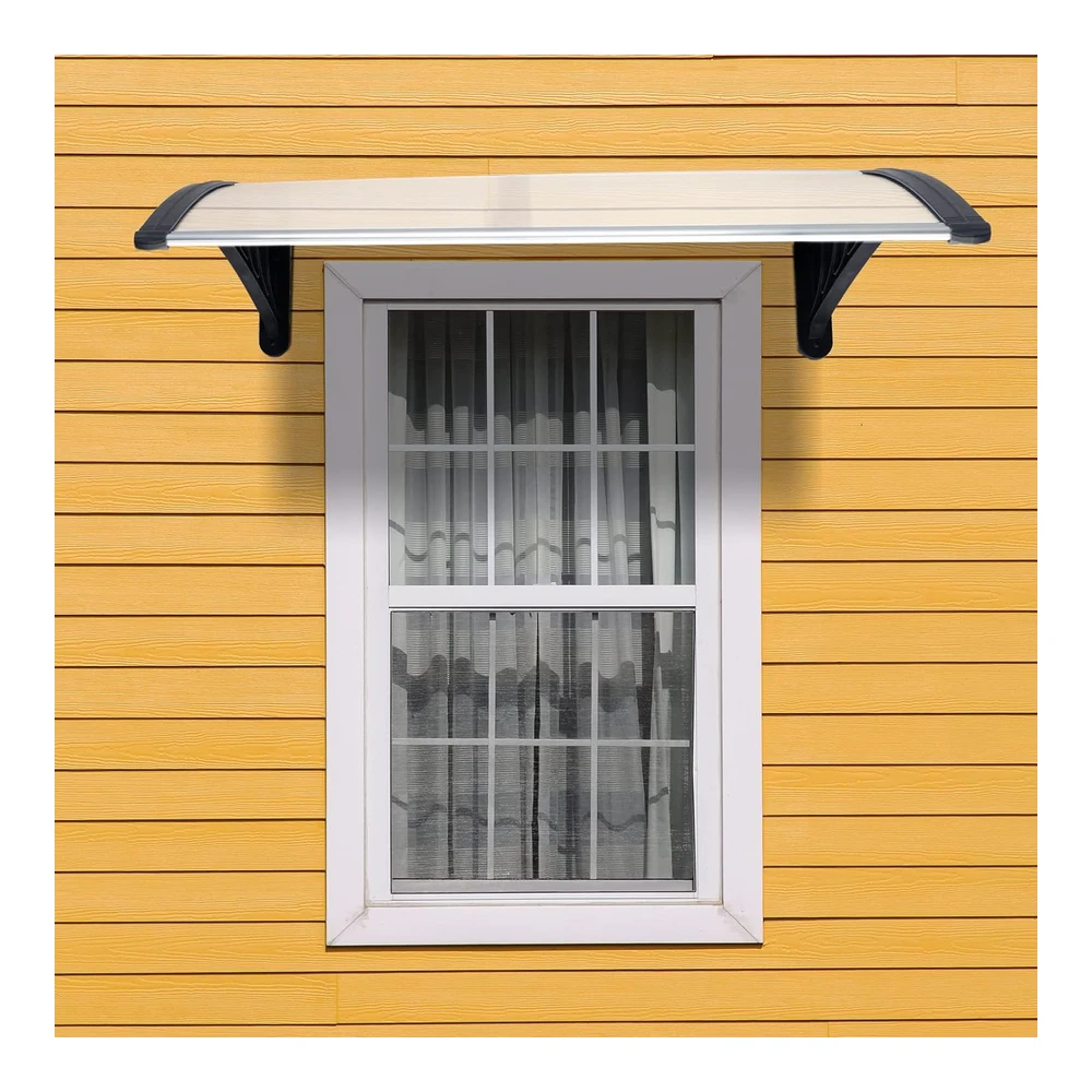 Toldo para Ventana - Toldo Moderno de Policarbonato para Puerta Delantera - Toldo para Patio - Cubierta de Puerta de Ventana para Lluvia - Nieve - Protección de Luz Solar - Hoja Hueca