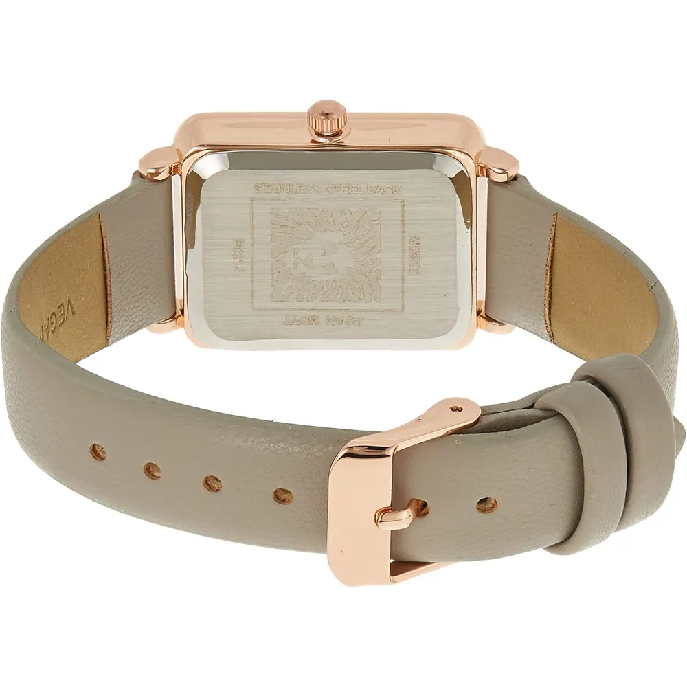 Anne Klein AK/3702 reloj con correa para mujer | 	26.5 mm - Gris pardo/oro rosa.