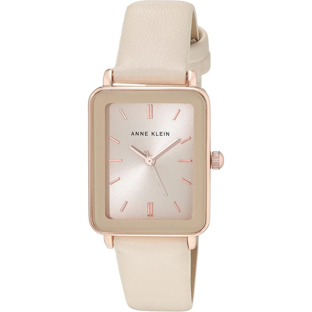 Anne Klein AK/3702 reloj con correa para mujer | 	26.5 mm - Crema/Oro Rosa