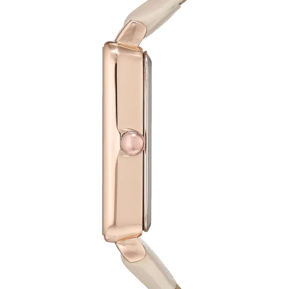 Anne Klein AK/3702 reloj con correa para mujer | 	26.5 mm - Crema/Oro Rosa