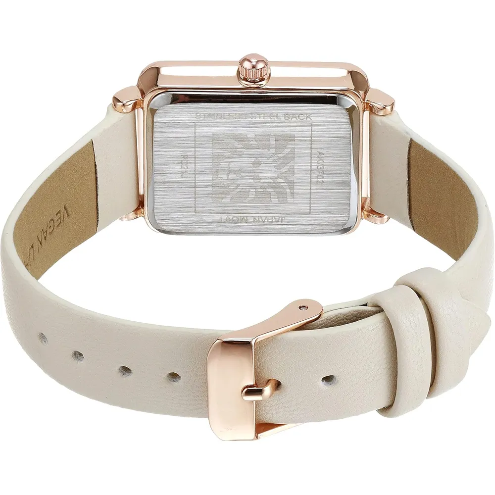 Anne Klein AK/3702 reloj con correa para mujer | 	26.5 mm - Crema/Oro Rosa