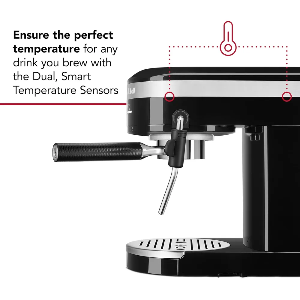 KITCHENAID KES6503, CAFETERA ESPRESSO SEMIAUTOMÁTICA DE METAL NEGRO