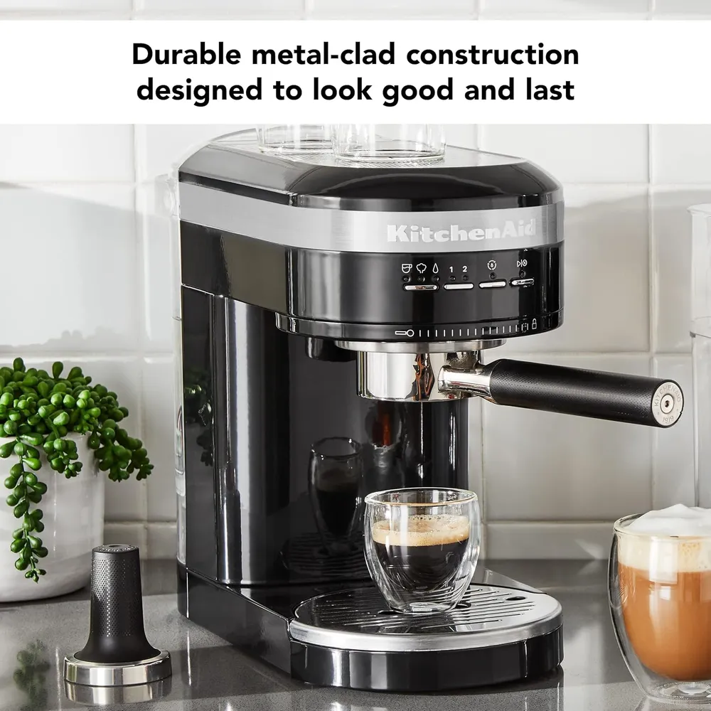 KITCHENAID KES6503, CAFETERA ESPRESSO SEMIAUTOMÁTICA DE METAL NEGRO