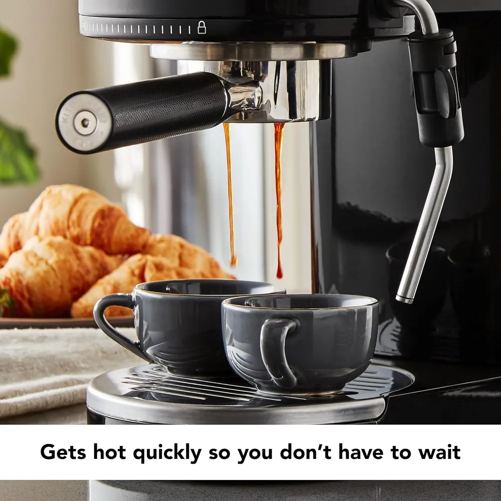 KITCHENAID KES6503, CAFETERA ESPRESSO SEMIAUTOMÁTICA DE METAL NEGRO