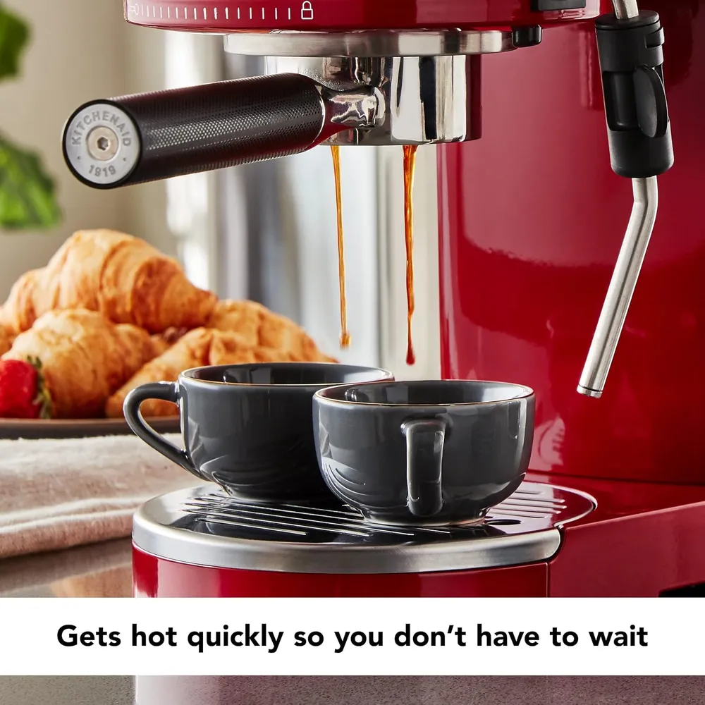 KITCHENAID KES6503, CAFETERA ESPRESSO SEMIAUTOMÁTICA DE METAL | ROJO IMPERIO