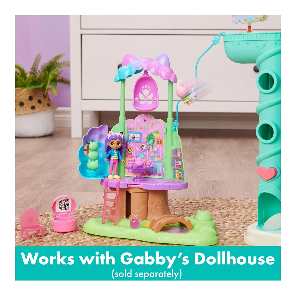 Gabby's Dollhouse - Juego Transformador de Casa de Árbol de Jardín con Luces - 2 Figuras - 5 Accesorios - 1 Entrega - 3 Muebles
