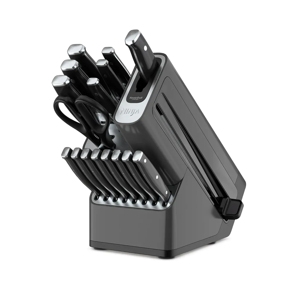 Ninja sistema cuchillos K32017 Foodi NeverDull 17 pzas con afilador | Acero Inoxidable/Negro