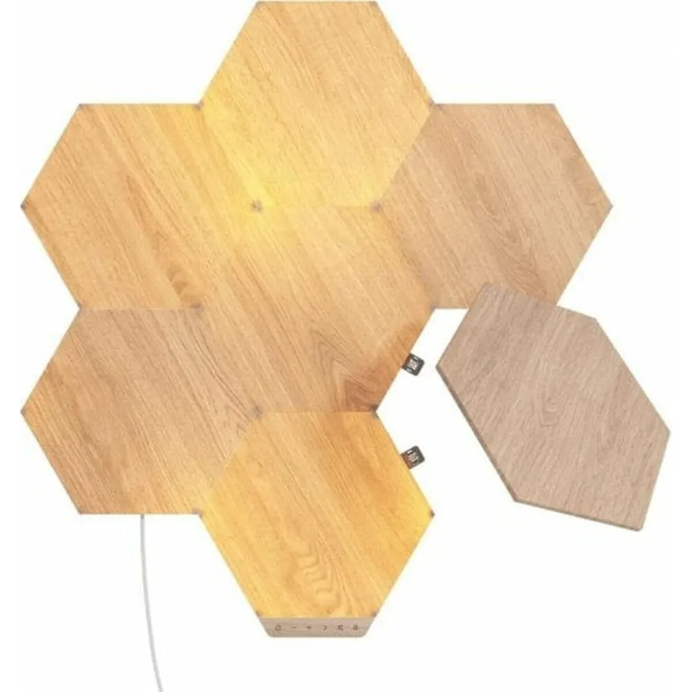 Nanoleaf Elements Paneles LED Hexagonales Madera (Paquete de 7)