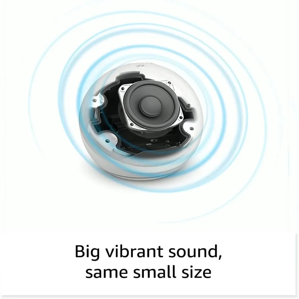 PARLANTE INTELIGENTE AMAZON ECHO DOT 5TA GENERACIÓN, CONTROL DE VOZ ALEXA, WI-FI, BLUETOOTH | BLANCO