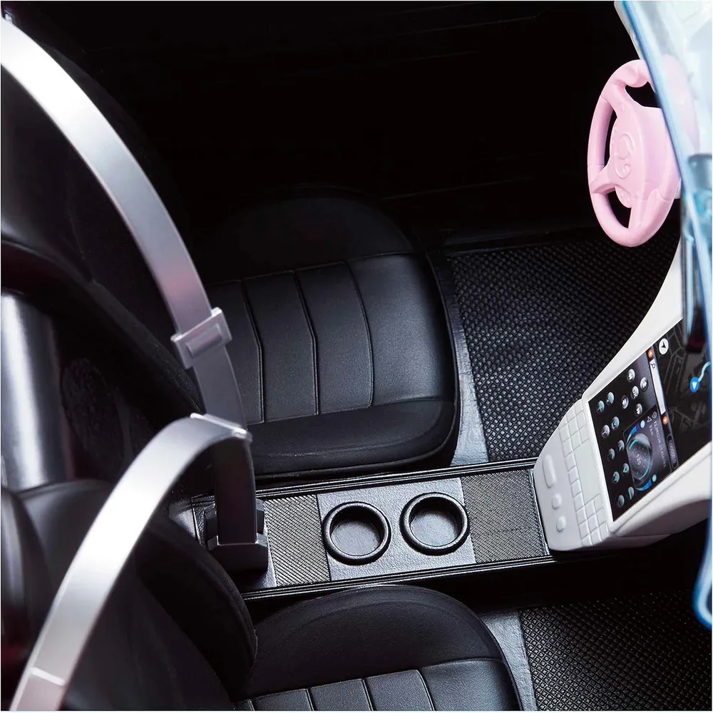 BARBIE COCHE DESCAPOTABLE ROSA RUEDAS GIRATORIAS