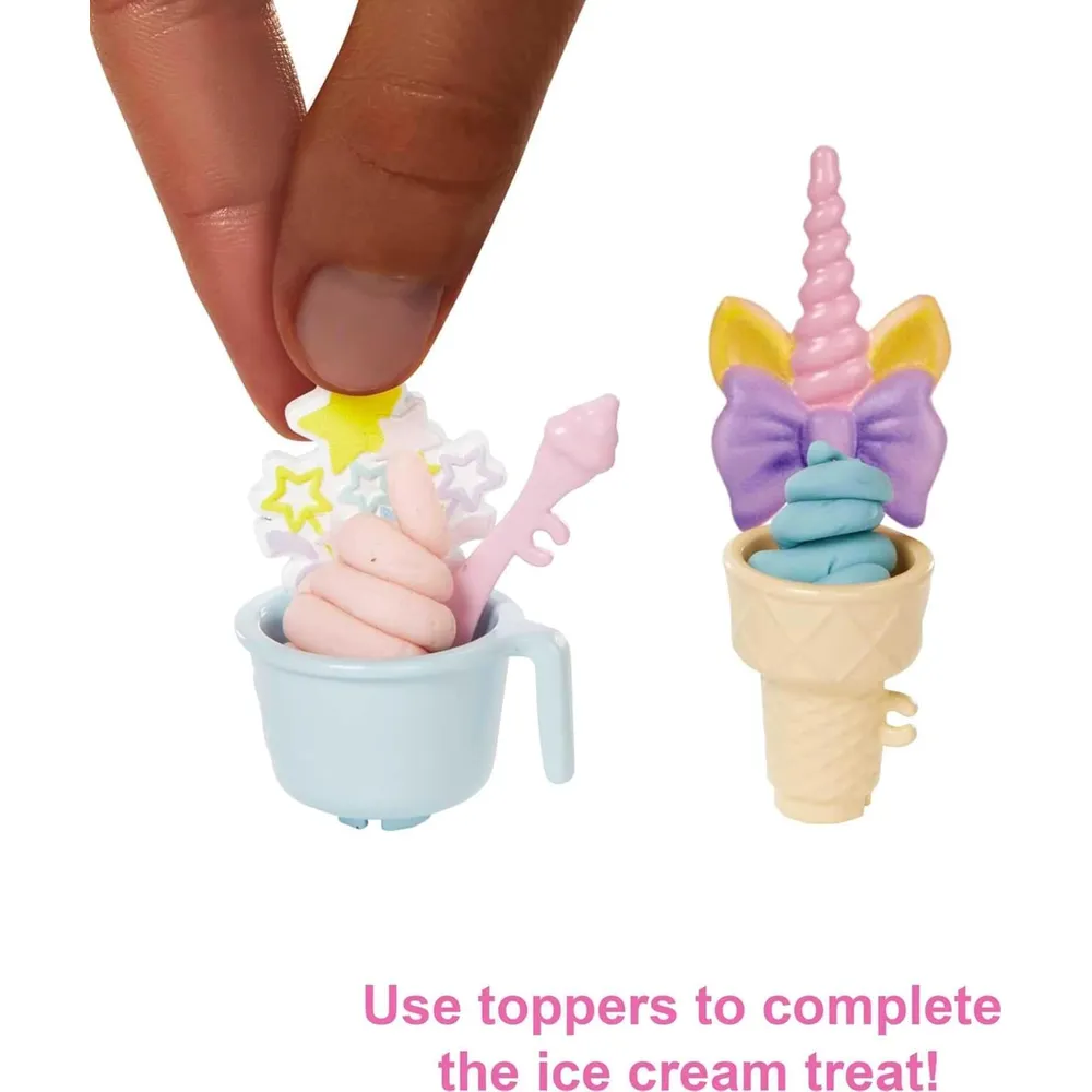 BARBIE HELADERÍA FUNCIÓN HACER HELADOS CON MUÑECA MORENA