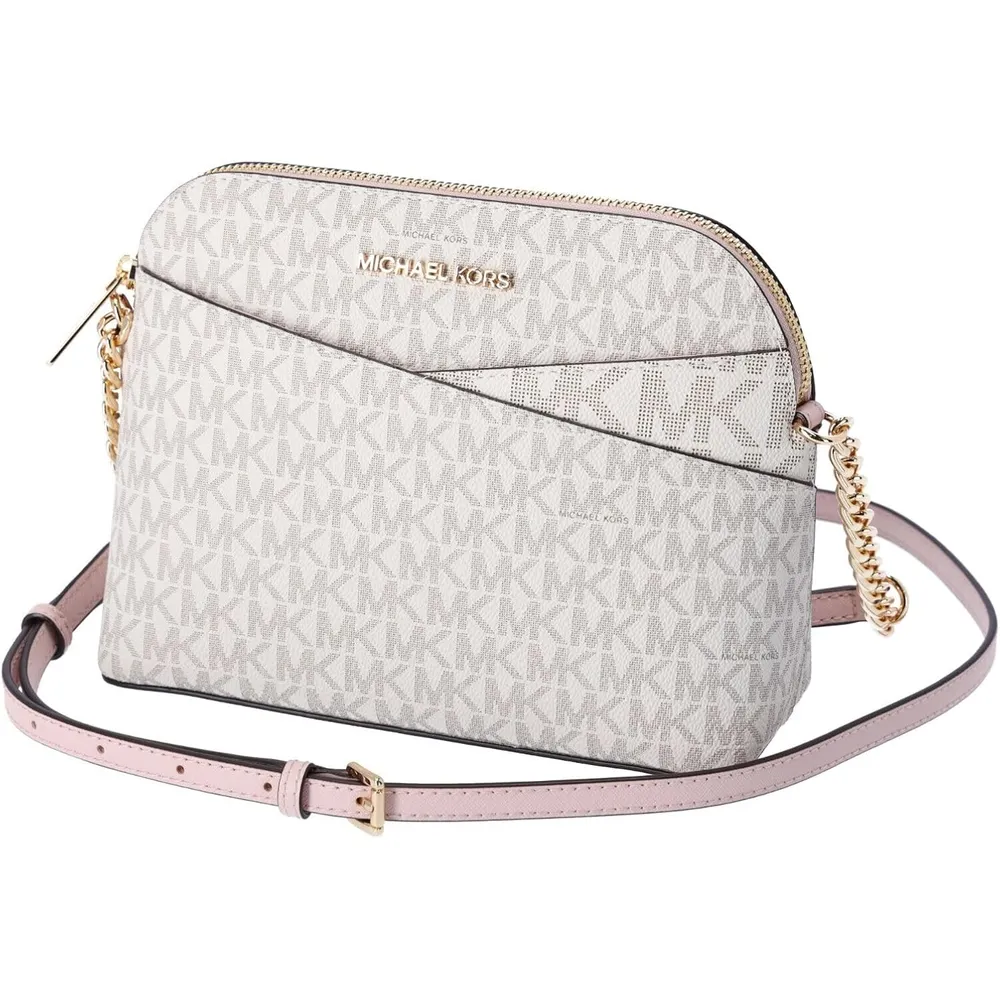 MICHAEL KORS Jet Set Bolso bandolera mediano de cuero | Blanco - Rosa