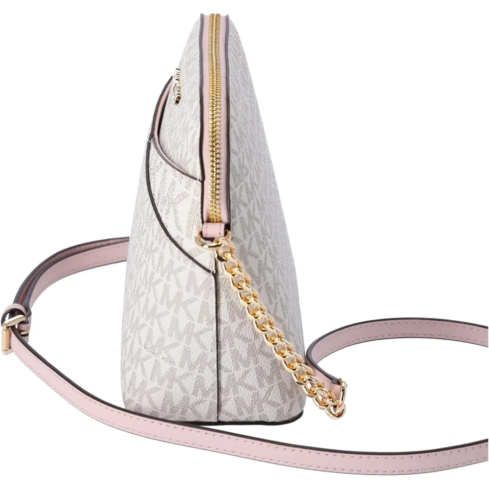 MICHAEL KORS Jet Set Bolso bandolera mediano de cuero | Blanco - Rosa