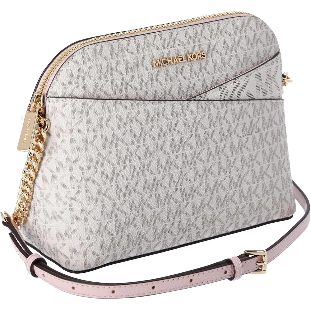 MICHAEL KORS Jet Set Bolso bandolera mediano de cuero | Blanco - Rosa