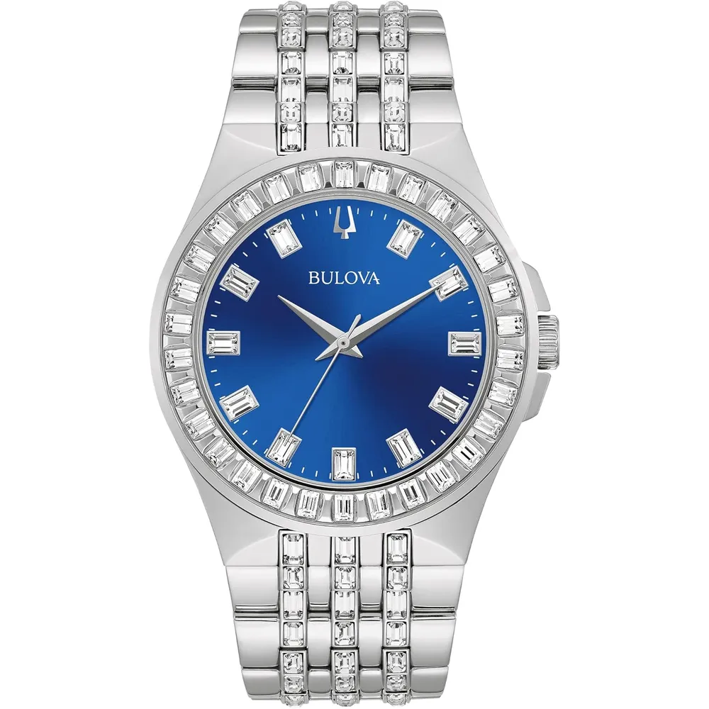 Bulova reloj Crystal Phantom mujer cuarzo 3 agujas cristales baguette | Plateado