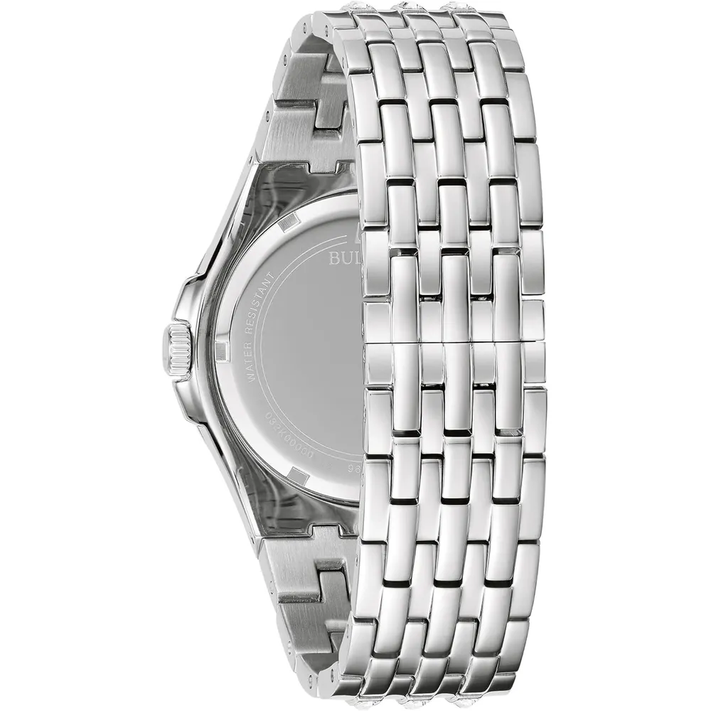 Bulova reloj Crystal Phantom mujer cuarzo 3 agujas cristales baguette | Plateado
