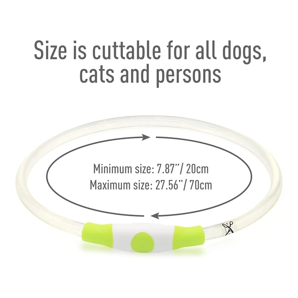 Colaseeme Collar de Perro con Luz Led - 1 Unidad - Recargable Por USB - Tpu Brillante - Collares Básicos de Seguridad para Perros Grandes - Medianos y Pequeños (Verde)