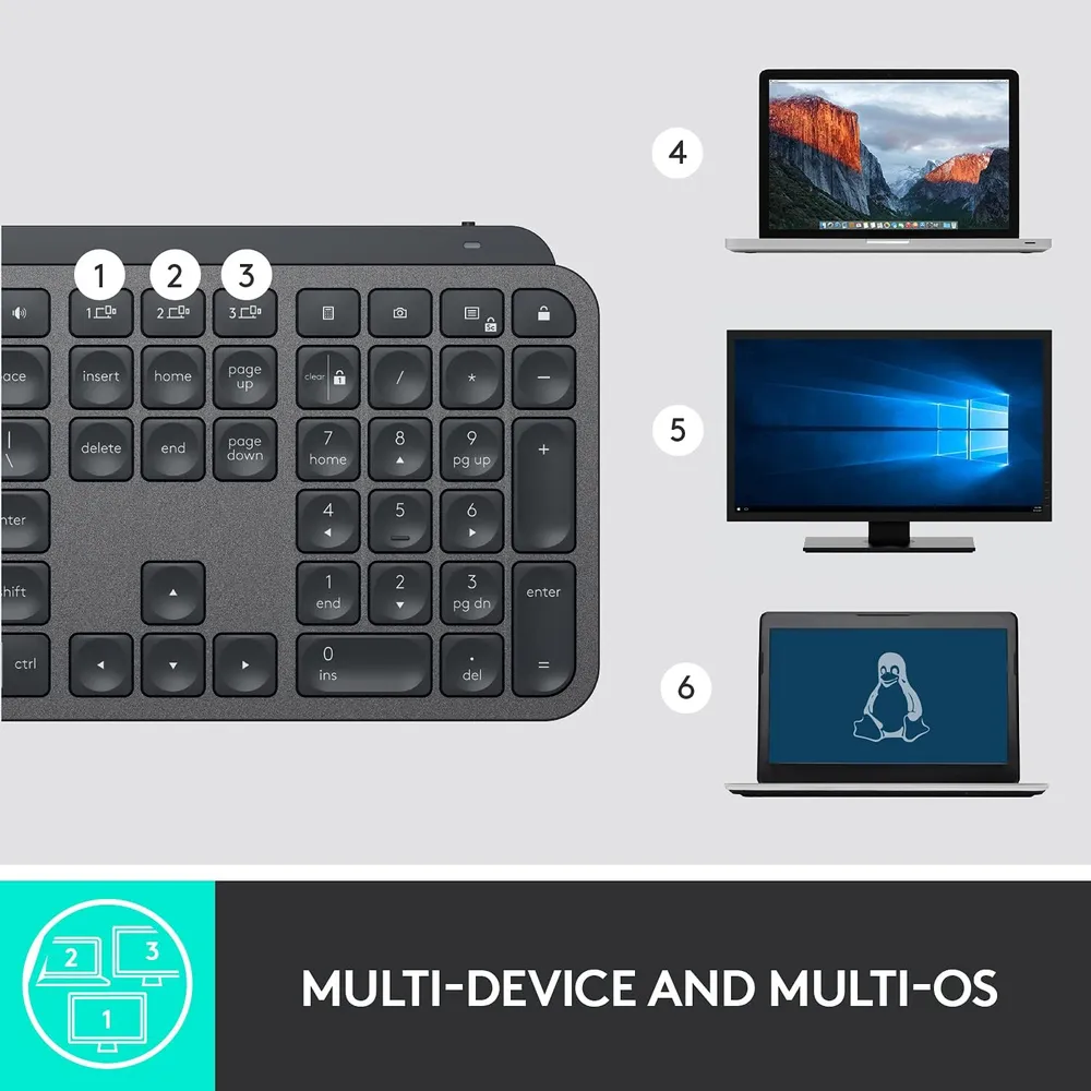 TECLADO INALÁMBRICO MX KEYS LOGITECH | GRAFITO