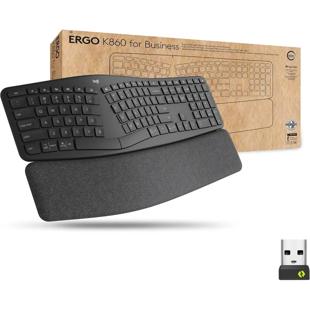TECLADO INALÁMBRICO ERGONÓMICO K860 LOGITECH | GRAFITO