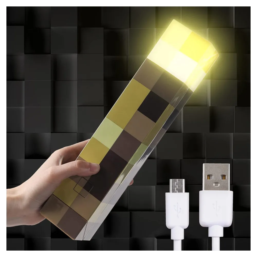 MINECRAFT LINTERNA DE PARED CON BATERÍA Y LUZ NOCTURNA USB,MANO O PARED