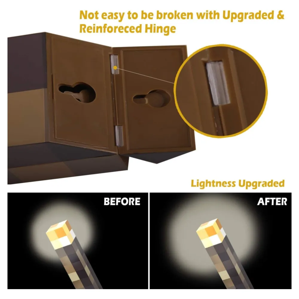 MINECRAFT LINTERNA DE PARED CON BATERÍA Y LUZ NOCTURNA USB,MANO O PARED