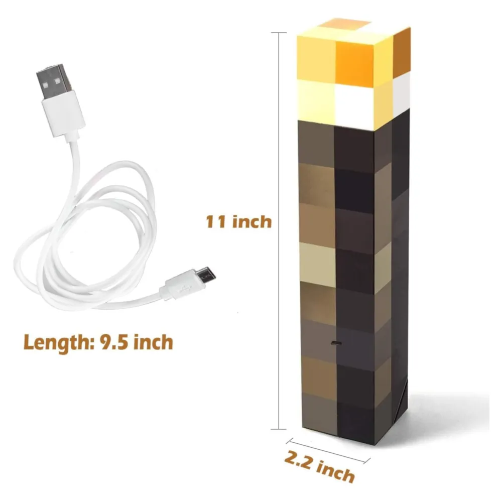 MINECRAFT LINTERNA DE PARED CON BATERÍA Y LUZ NOCTURNA USB,MANO O PARED