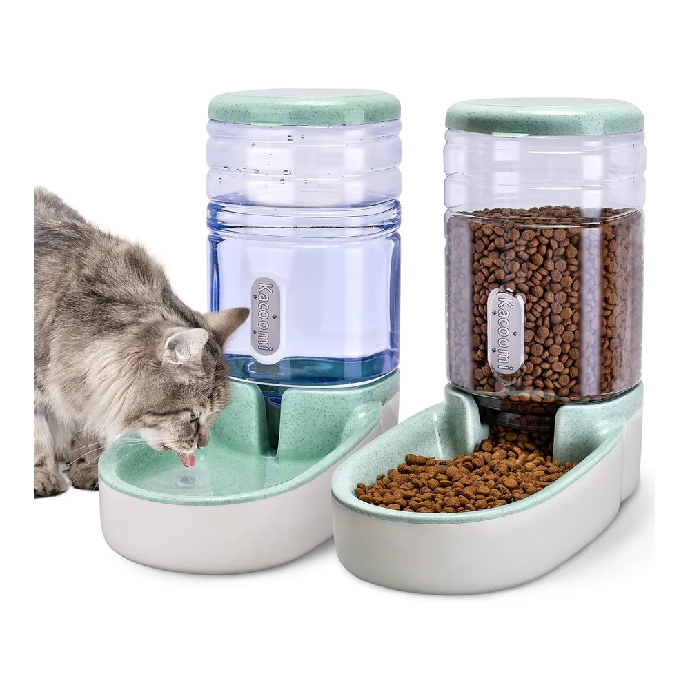 COMEDERO Y BEBEDERO KACOOMI PARA PERROS Y GATOS | VERDE