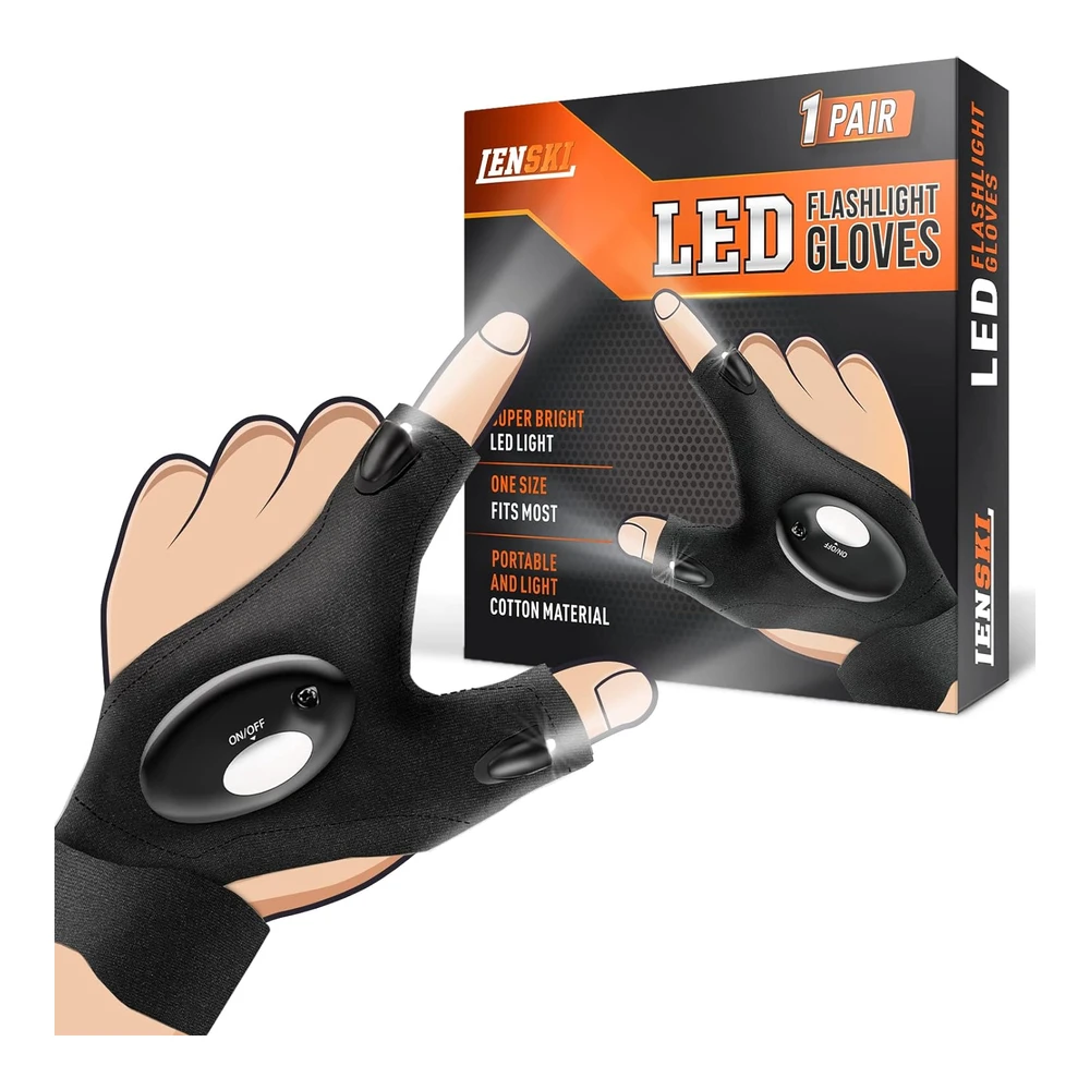 Lenski Regalos de Relleno de Calcetines para Hombres - Guantes de Linterna - Regalos de Navidad para Hombres - Herramientas Geniales para Hombres - Accesorios de Campamento - Regalos de Pesca para Hombres - Regalos de Cumpleaños para Papá - Novio - Esposo