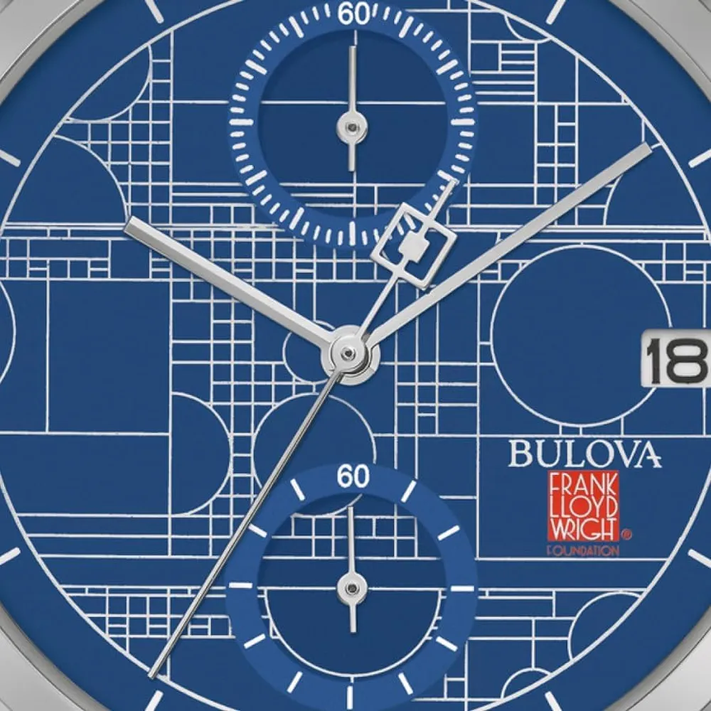 Bulova reloj Frank Lloyd Wright Coonley House hombre cronógrafo 6 agujas | Marrón
