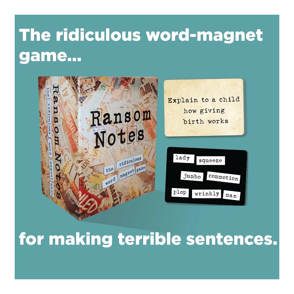 Ransom Notes - El Ridículo Juego de Fiesta con Imán de Palabras - Más de 3 Jugadores