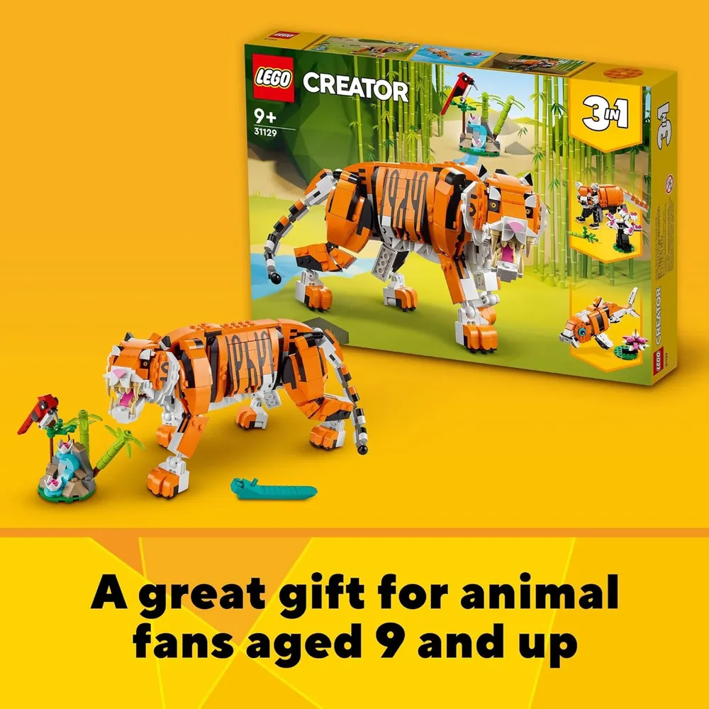 LEGO CREATOR 3 EN 1 TIGRE MAJESTUOSO: PANDA O PEZ KOI