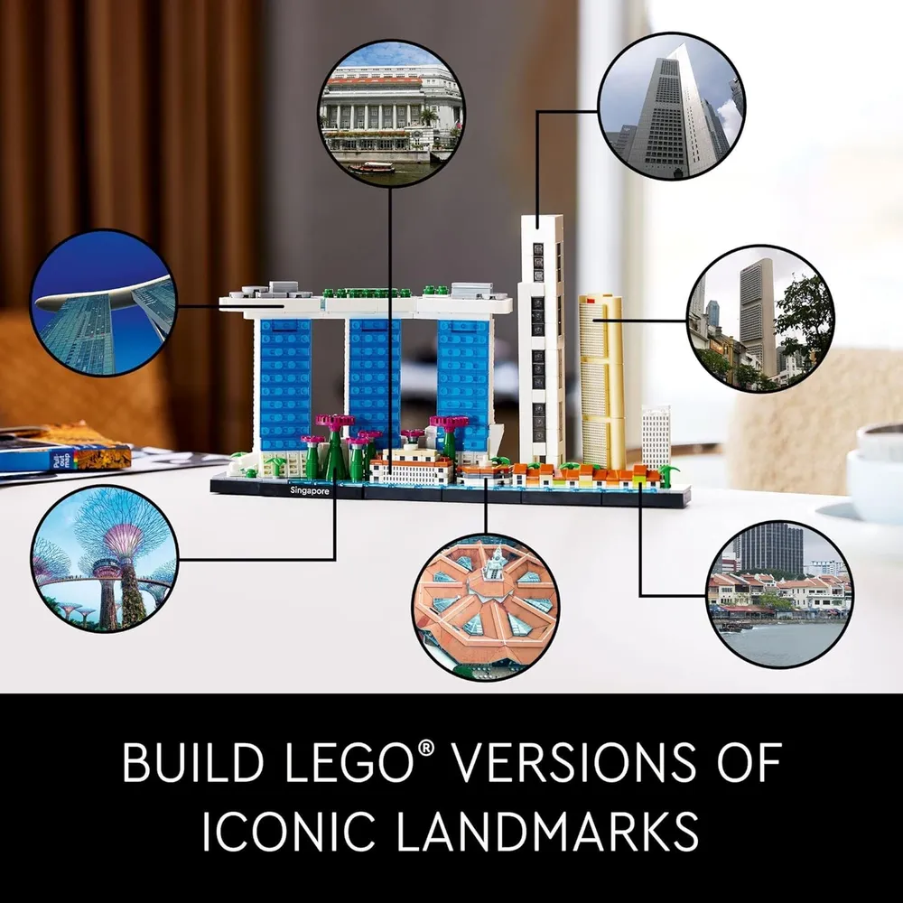 Lego Architecture Singapur colección Skyline set decorativo para adultos
