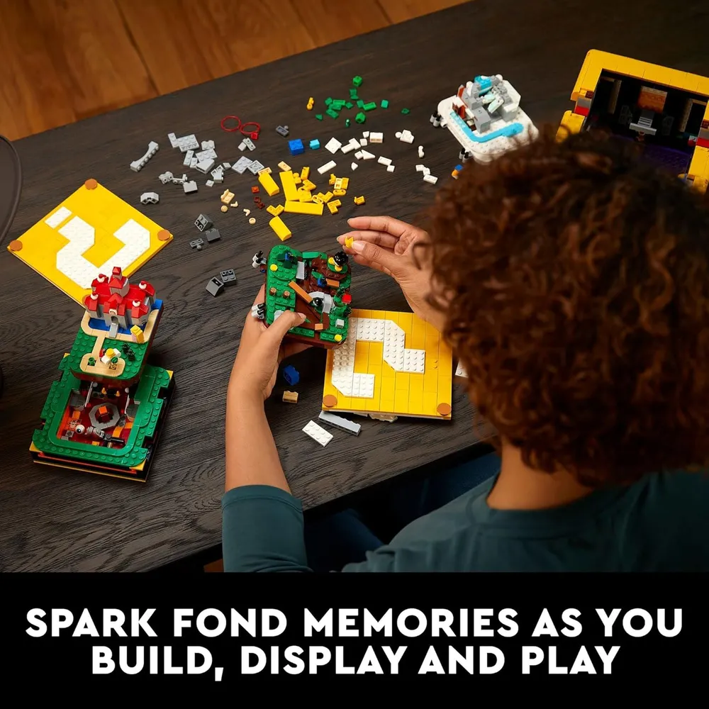 Lego Super Mario set con bloques de interrogación 4 niveles y 10 minifiguras