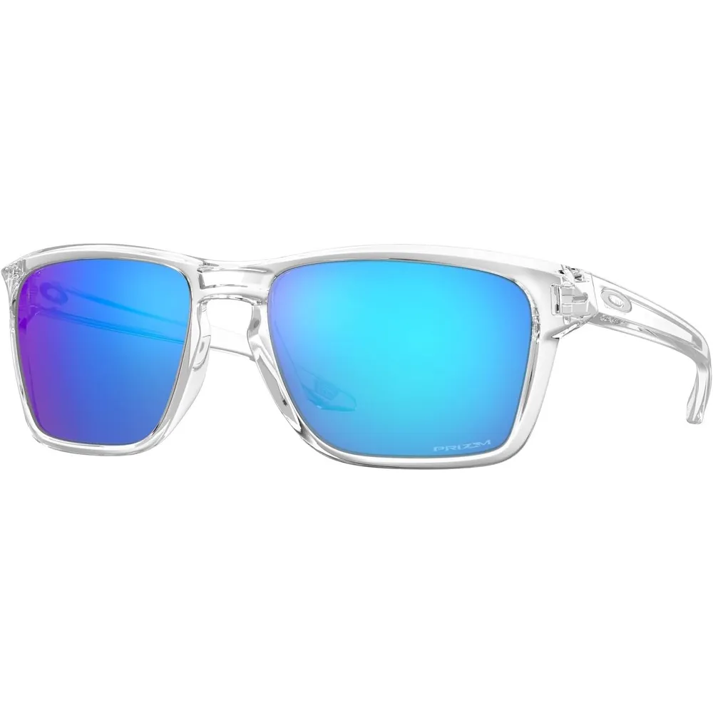 Oakley Sylas OO9448F Low Bridge Fit Gafas de sol para hombre | Polished Clear / Prizm Sapphire