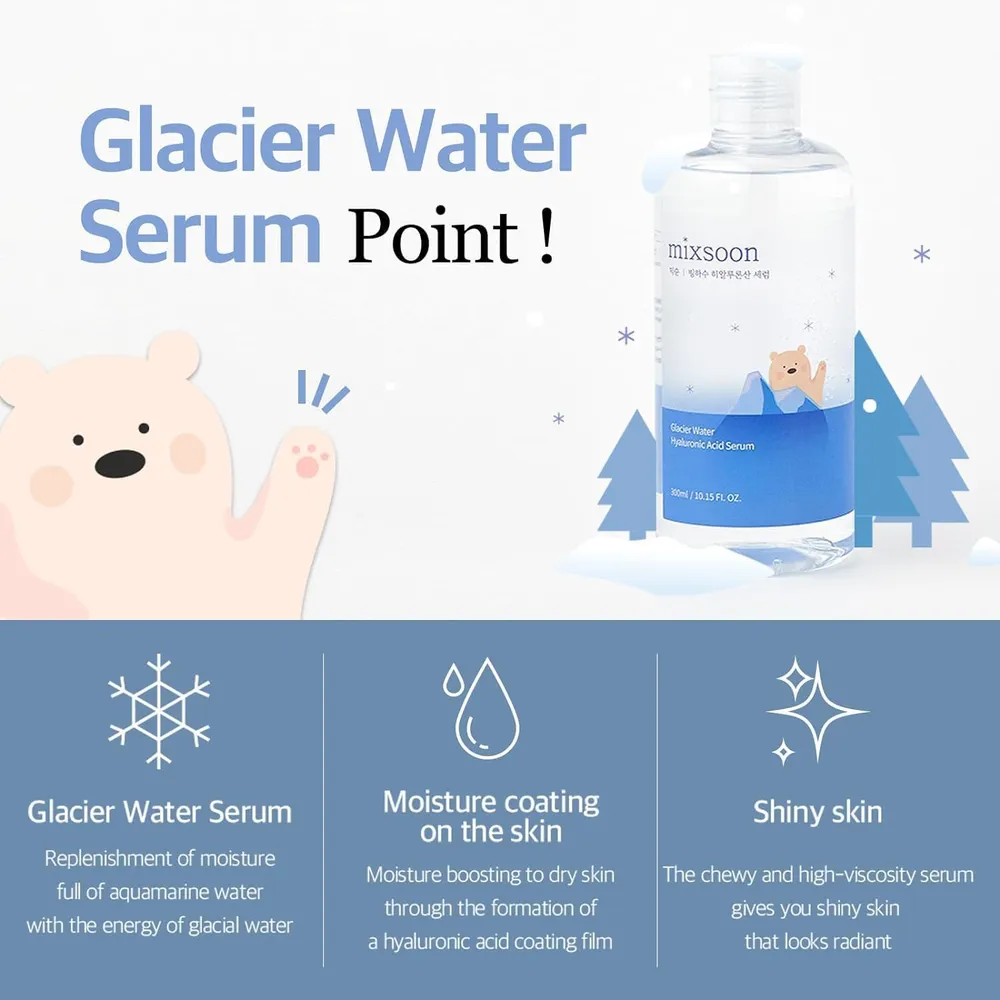Mixsoon Sérum de Agua Glaciar y Ácido Hialurónico 300 ml – Korea Skin Care
