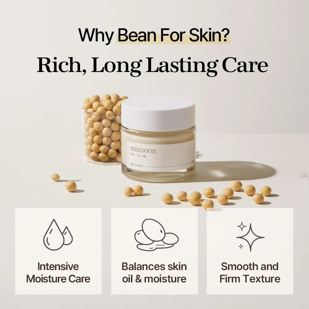 Mixsoon Crema Facial de Bean Hidratación Intensiva 50 ml – Korea Skin Care