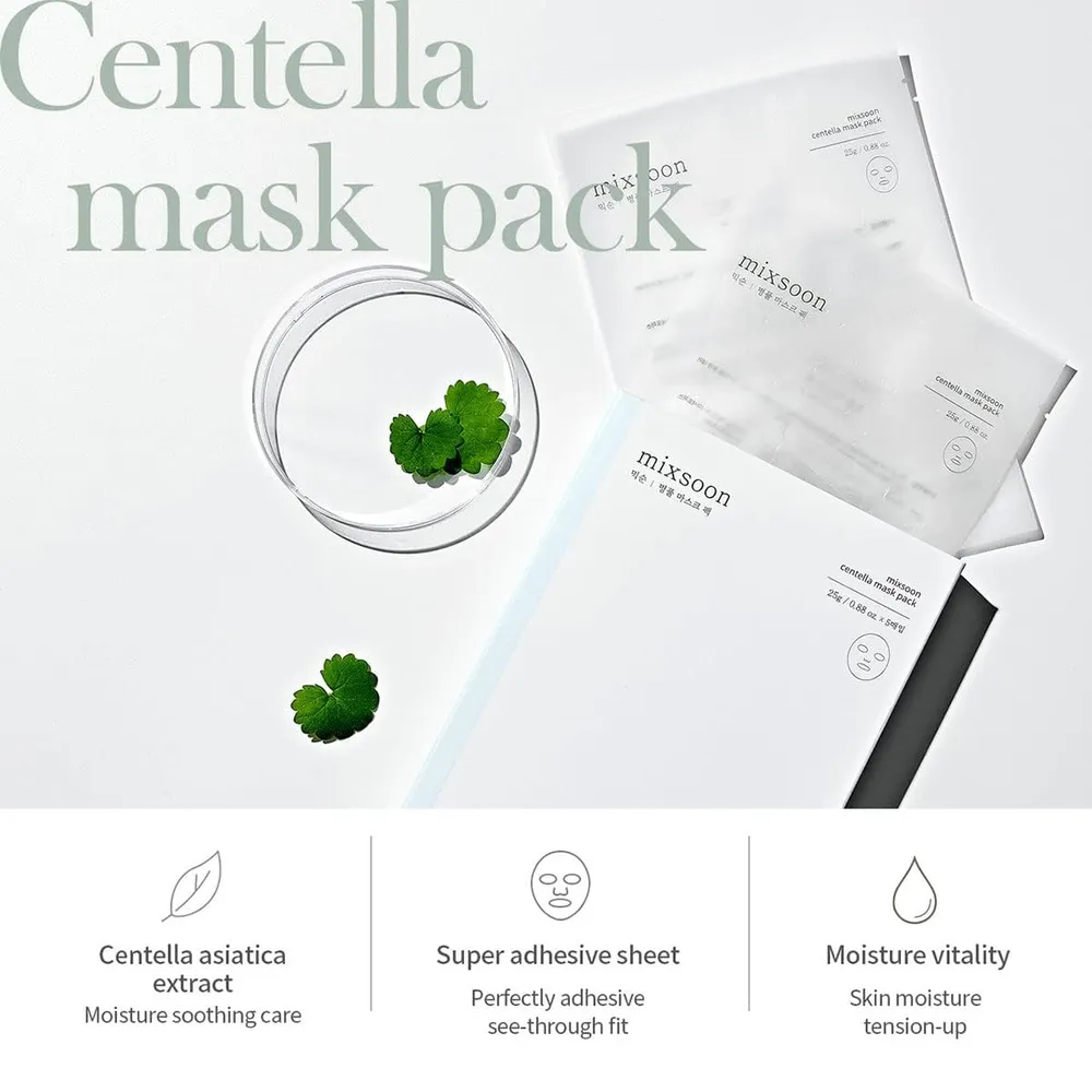 Mixsoon Mascarillas Centella Pack 5 un – Korea Skin Care