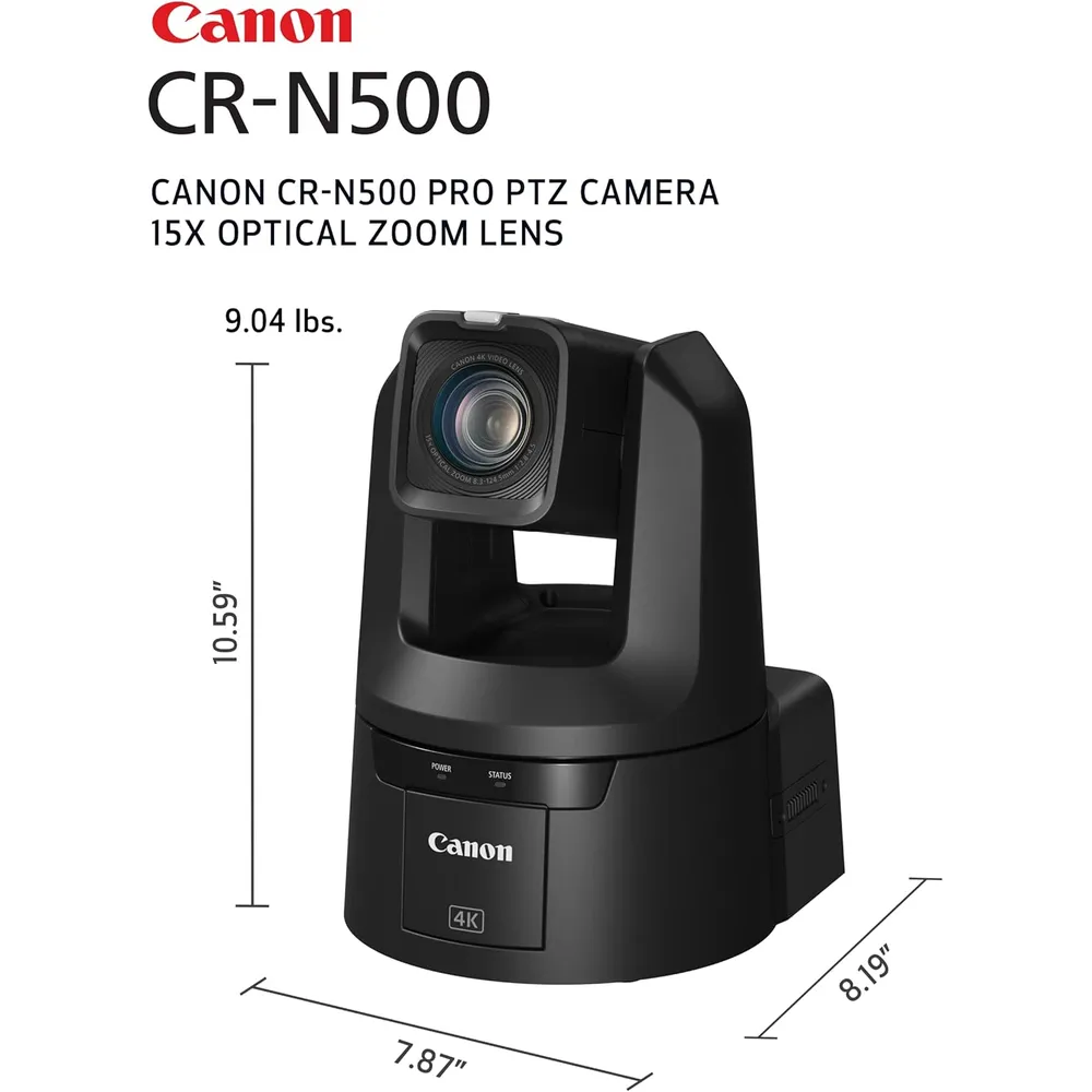 Canon cámara Pro PTZ CR-N500 4K zoom 15x | Negro