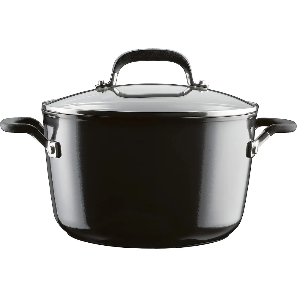 KitchenAid juego de ollas 10 pzas, anodizadas duras antiadherentes | Negro ónix