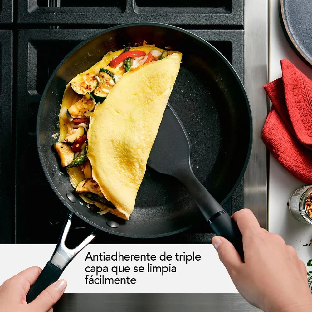 KitchenAid juego de sartenes 21 y 25 cm, anodizadas duras | Negro