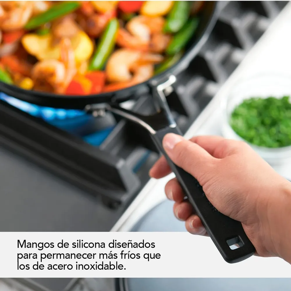 KitchenAid juego de sartenes 21 y 25 cm, anodizadas duras | Negro