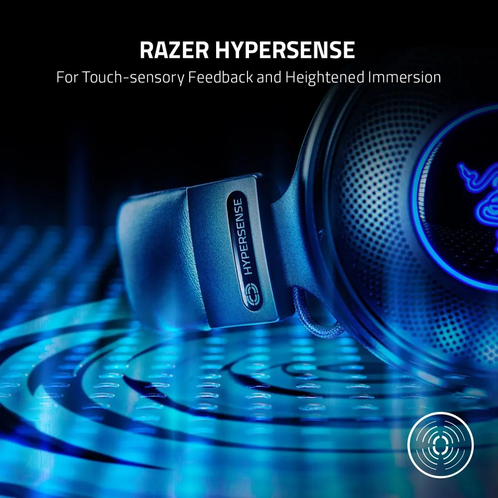 AUDÍFONOS ALÁMBRICOS KRAKEN V3 HYPERSENSE RAZER | NEGRO